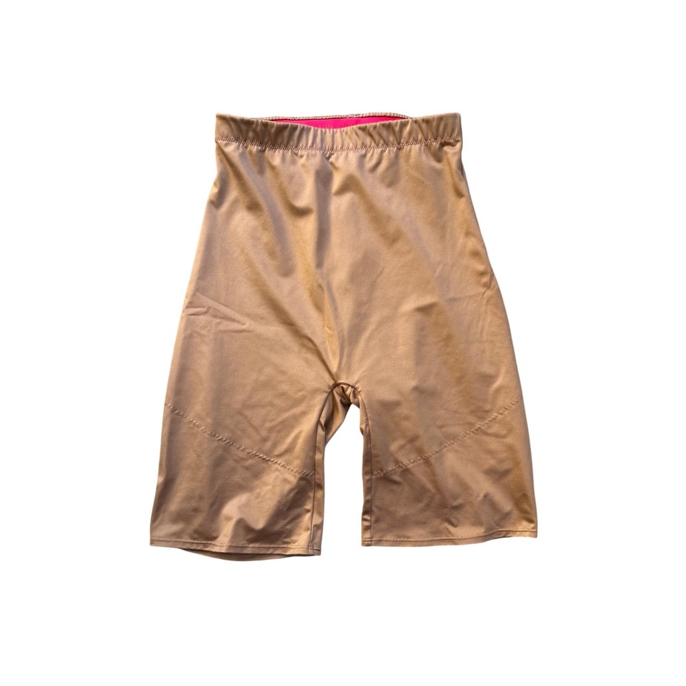 Yitty x Fabletics Headliner Shaping High Waist Shorts M Brown Sugar Liquid Shine